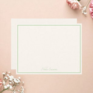 Chic Modern Minimalist Ivory Sage Green Card