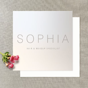 Chic Modern Minimalist Luminous Silver Square Business Card