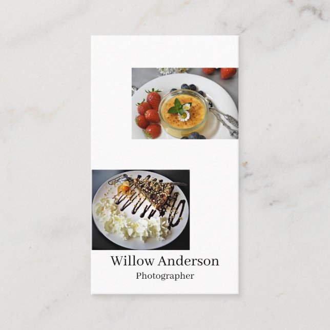 Chic Modern Minimalist Photography Typography Business Card (Front)