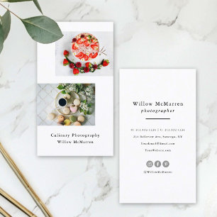 Chic Modern Minimalist Typography Photography Business Card