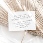 Chic Modern Minimalist Wedding Details Enclosure Card<br><div class="desc">This is a modern minimalist wedding details card featuring an ultra minimal, sleek design. Edit all wording and all font and background colours. // For matching items, please visit the "BRITT" collection in the Sincerely By Nicole Zazzle store. * If you like this design but don't see it available for...</div>