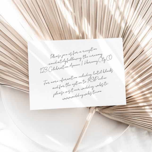 Chic Modern Minimalist Wedding Details Enclosure Card (Creator Uploaded)