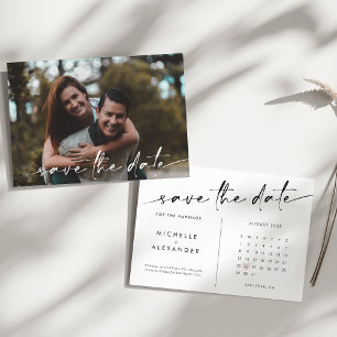 Chic Modern Minimalist Wedding Save The Date Card