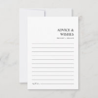 Chic Modern Minimalist Wedding Well Wishes and