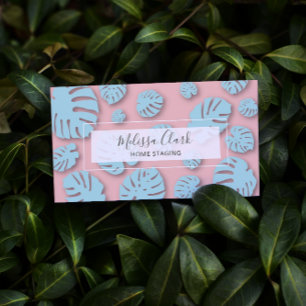 Chic Modern Monstera Leaf Tropical Pattern Business Card