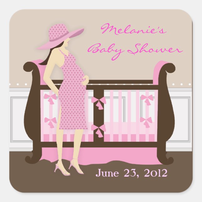 Chic Modern Mum Baby Shower Stickers (Front)