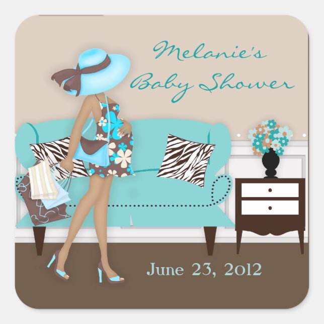 Chic Modern Mum Baby Shower Stickers (Front)