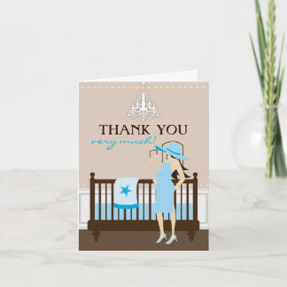 Chic Modern Mum Baby Shower Thank You Card