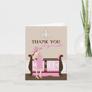 Chic Modern Mum Baby Shower Thank You Card
