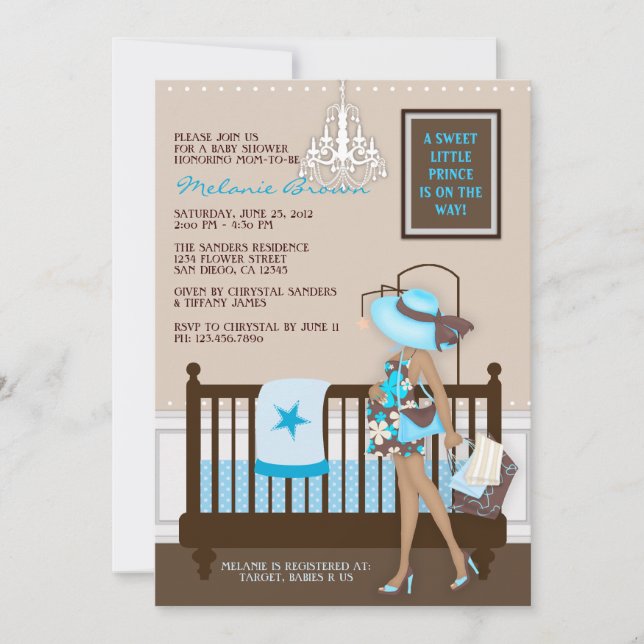 Chic Modern Mum Contemporary Baby Shower Invite (Front)