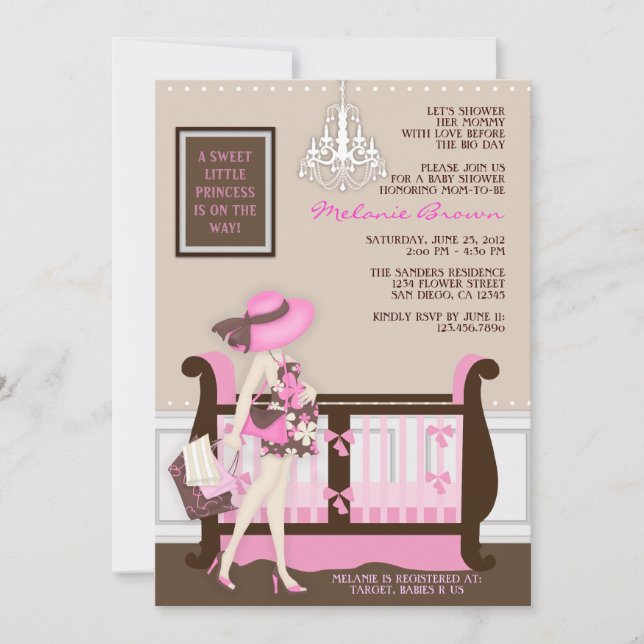 Chic Modern Mum Contemporary Baby Shower Invite (Front)