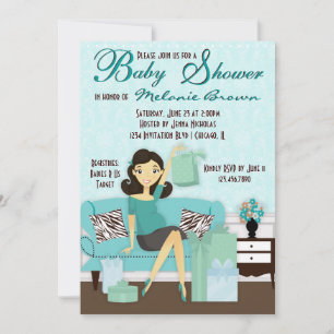 Chic Modern Mum with Gifts Baby Shower Invite