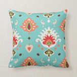 Chic modern orange turquoise ikat tribal pattern cushion<br><div class="desc">Chic trendy fashion stylish colourful orange,  red,  green and turquoise ikat pattern tribal print design,  the cool vibrant textured modern ikat print tribal pattern in orange,  red,  green and turquoise give this colourful design a contemporary,  unique and exotic look. Cool unique gifts for her.</div>