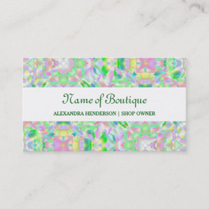 Chic Modern Pastel Abstract Floral Boutique Business Card