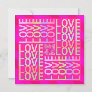 Chic Modern Pastel Coloured "LOVE" Typography Art Card