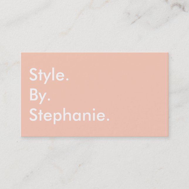 Chic modern pastel coral mint hue fashion blogger business card (Front)