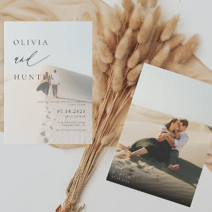 Chic Modern Photo Black & White Wedding Invitation