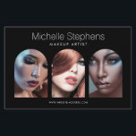 Chic Modern Photo Trio Makeup Artist Black Flyer<br><div class="desc">Elevate your brand and promotions with our customisable flyer template, designed to captivate boutiques, makeup artists, beauty salons, photographers, online shops, and many more. Our sleek and minimalist design places your business name prominently at the top, instantly catching the eye of your audience. With three elegantly arched photo placeholders that...</div>