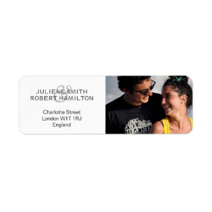 Chic Modern Photo Wedding Return Address Labels