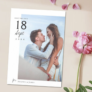 Chic Modern Photo Wedding Save the Date Magnetic Invitation