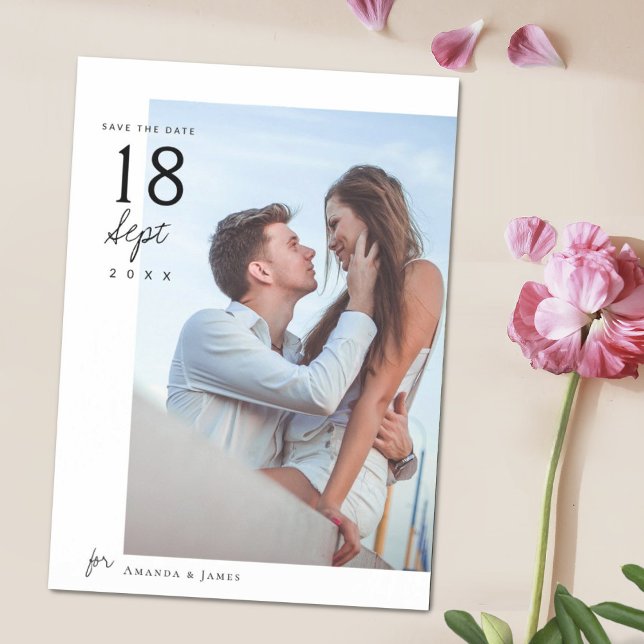 Chic Modern Photo Wedding Save the Date Magnetic Invitation (Creator Uploaded)