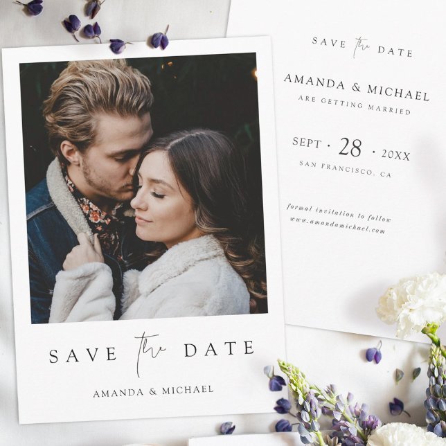 Chic Modern Photo Wedding Save the Date Template (Creator Uploaded)