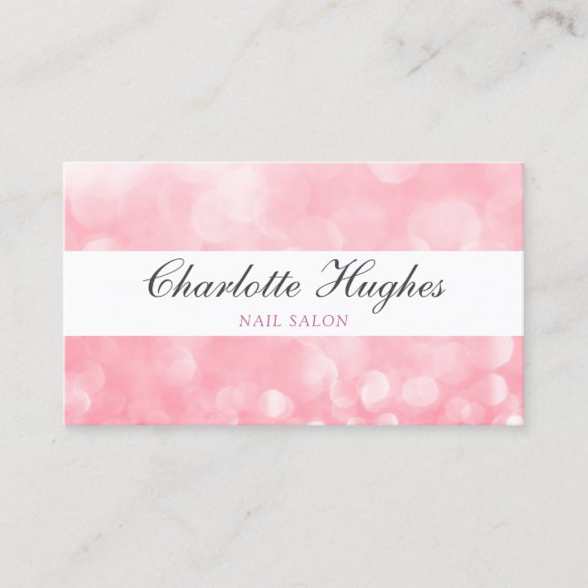 Chic Modern Pink Glitter Business Card (Front)