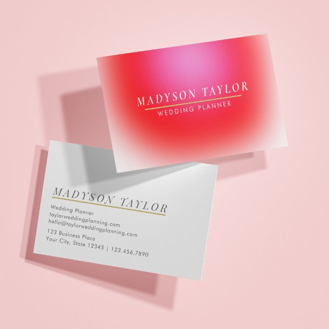 Chic Modern Pink Gradient  Business Card (Creator Uploaded)