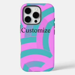 chic modern pink/green chevrons iPhone 16 pro case