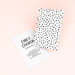 Chic Modern Polka Dot Black & White Business Card