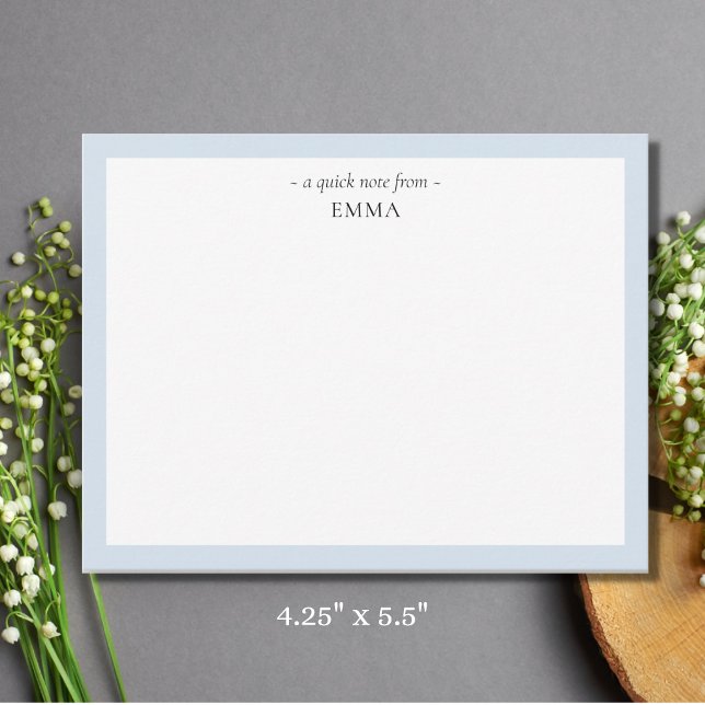 Chic Modern Powder Blue Correspondence Note Card (Creator Uploaded)