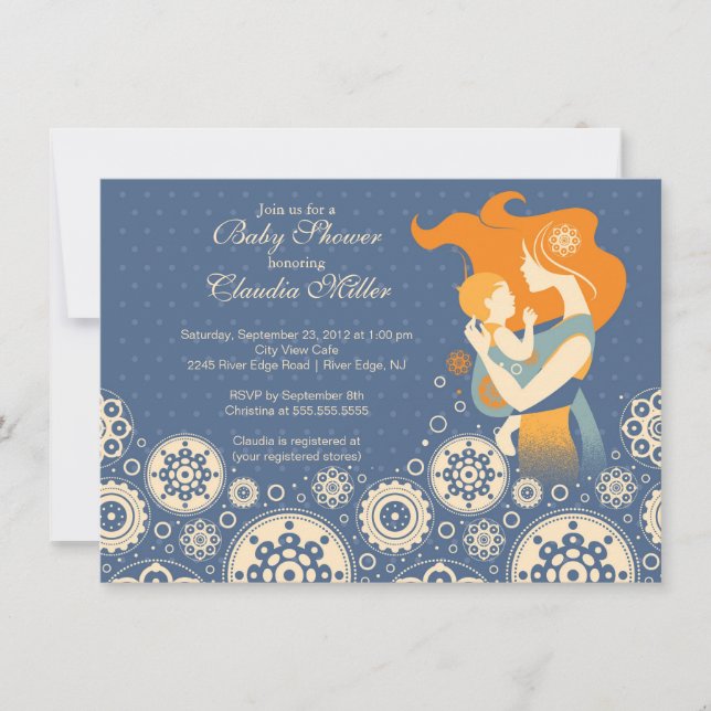 Chic Modern Pregnant Mum Baby Shower Invitation (Front)