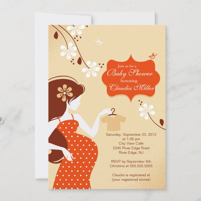 Chic Modern Pregnant Mum Baby Shower Invitation (Front)