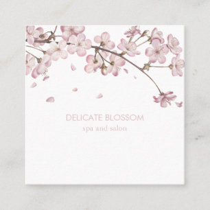 Chic Modern Pretty Pink Blossom Square Square Business Card