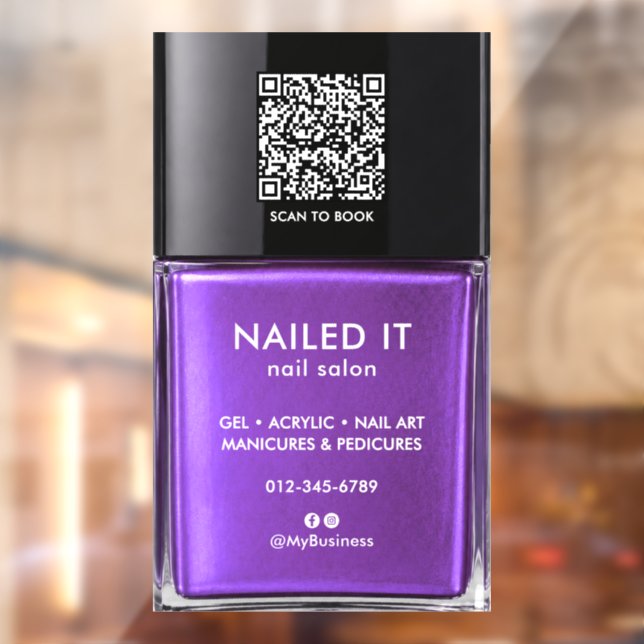 Chic Modern Purple Nail Polish Bottle Nail Salon (Sheet 2)