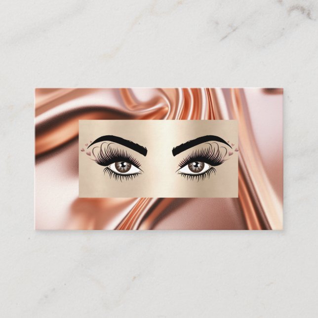 Chic Modern Rose Gold Makeup Artist Beauty Salon Business Card (Front)
