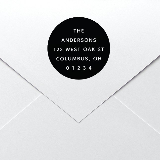 Chic Modern Round Black & White Self-inking Stamp (Creator Uploaded)