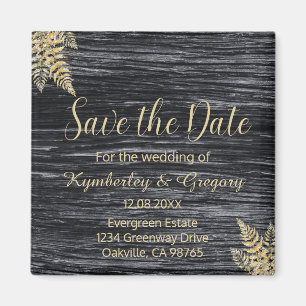 Chic Modern Rustic Marriage Save the Date Magnet