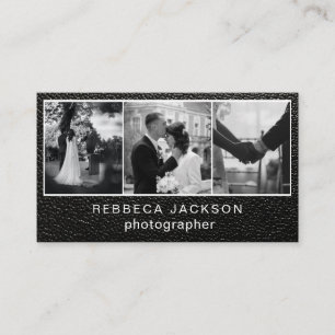 Chic Modern Script Typography Simple Photographer Business Card