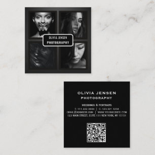 Chic Modern Script Typography Simple Photographer Square Business Card