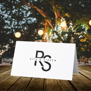 Chic Modern Script Wedding table Number Place Card