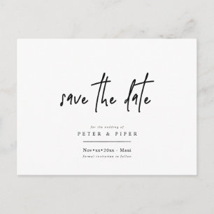Chic+Modern Signature Script, Save the Date Postcard
