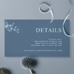 Chic Modern Simple Blue Wedding Website / Details Enclosure Card<br><div class="desc">Simple and beautiful blue wedding enclosure card, with all text sections open to customisation, so you can add any details you like. From wedding website, reception, or RSVP details. Design in a darker blue background with light blue text in a modern elegant typography. Elegant and minimal design with fine subtle...</div>