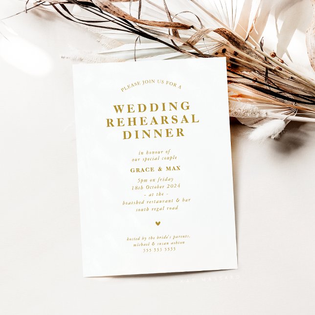 CHIC modern simple rehearsal dinner mustard Invitation (Creator Uploaded)
