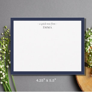Chic Modern Small Denim Blue Correspondence Card