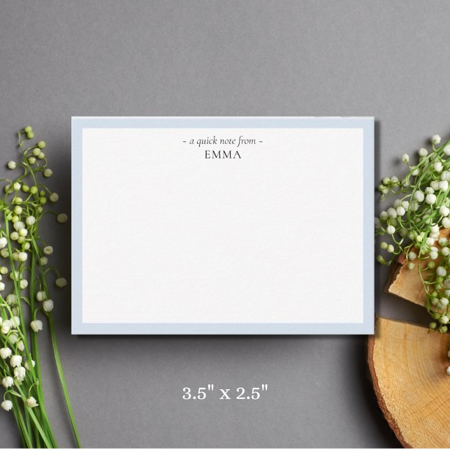 Chic Modern Small Powder Blue Correspondence  Card (Creator Uploaded)