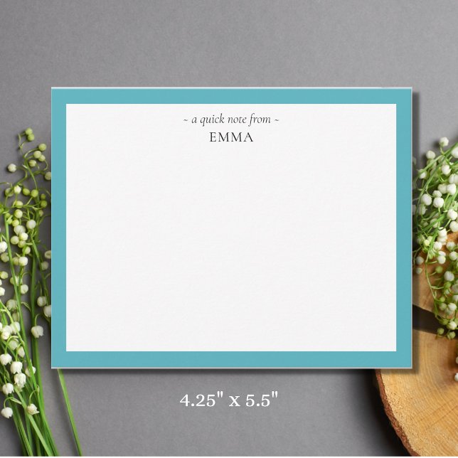Chic Modern Small Sapphire Blue Correspondence  Card (Creator Uploaded)