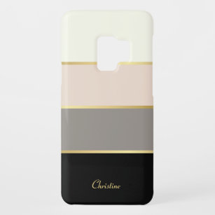 Chic Modern Stripes Pattern with Name Ca Case-Mate Samsung Galaxy S9 Case