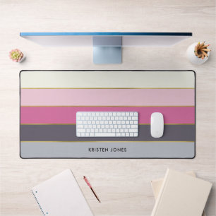 Chic Modern Stripes Personalised  Desk Mat