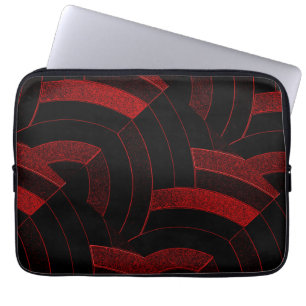 chic modern stylish black/red chevrons laptop sleeve